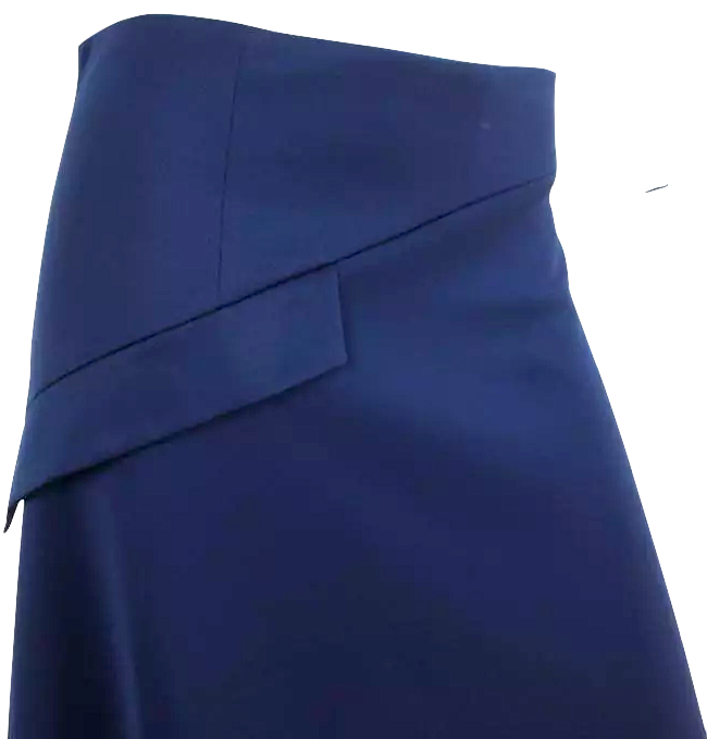 JW Anderson UK. New W/tags. Midnite Blue Asymmetric Side-Button Midi Skirt