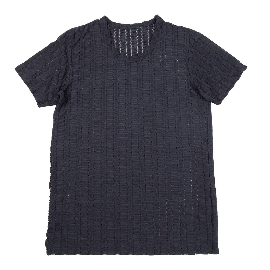 COMME des GARCONS JAPAN. Navy Color Gather Lace Shirt