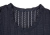 COMME des GARCONS JAPAN. Navy Color Gather Lace Shirt