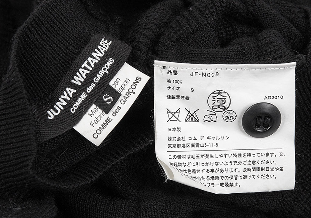 COMME des GARCONS JAPAN. JUNYA WATANABE Black Crash Knit Dress