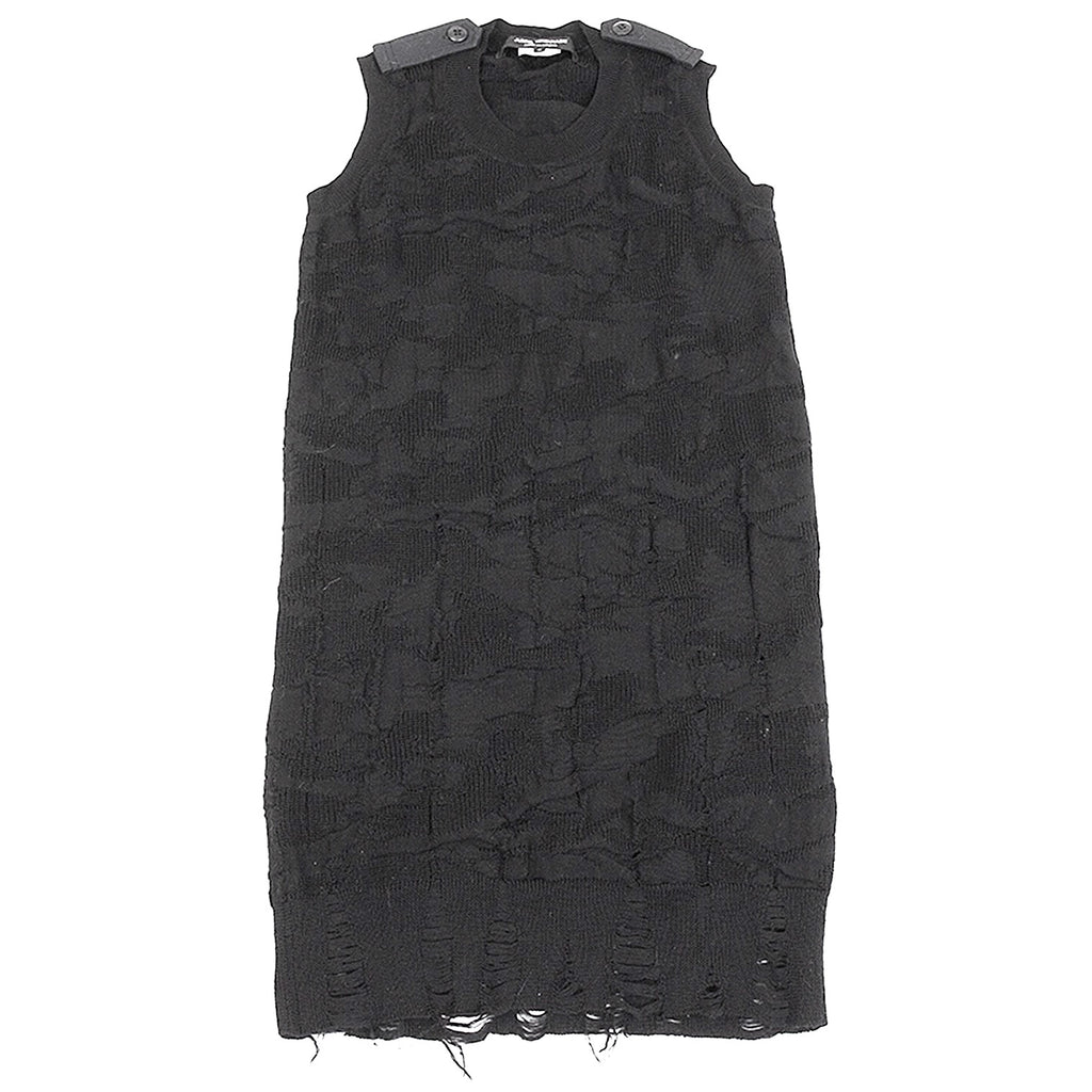 COMME des GARCONS JAPAN. JUNYA WATANABE Black Crash Knit Dress