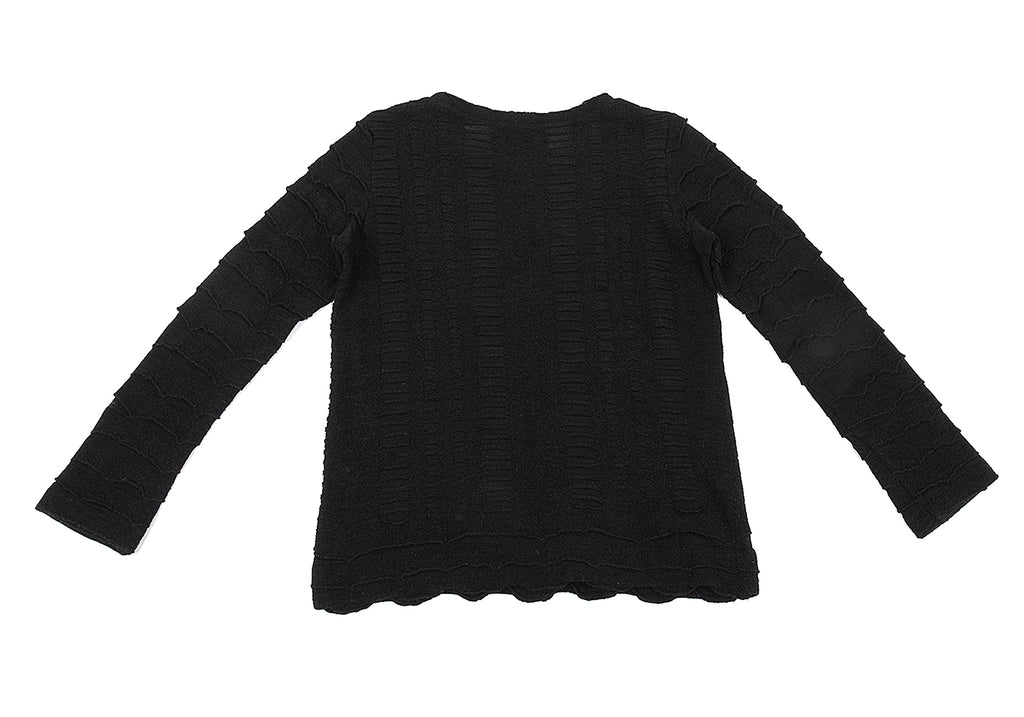 Issey Miyake Japan. HaaT Design Black Woven Wool Knit Sweater