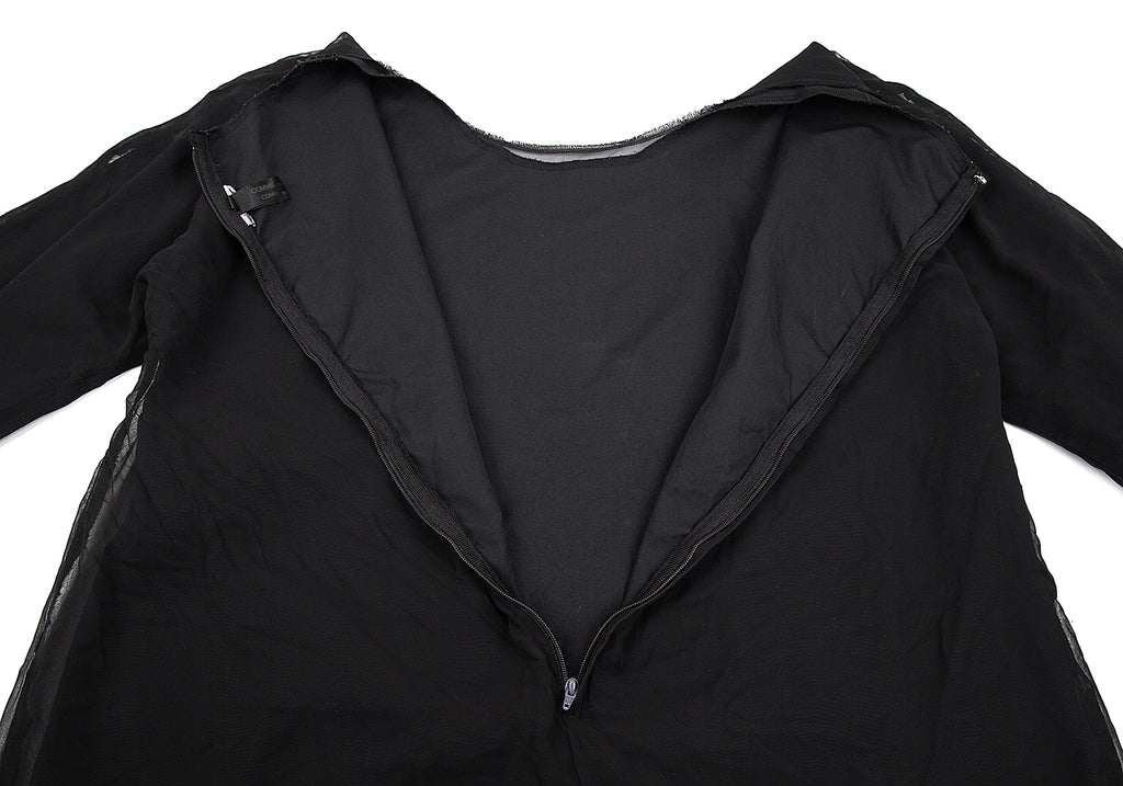Comme des Garcons Japan. Black  Dyed Winkled Distressed Process Layer Blouse