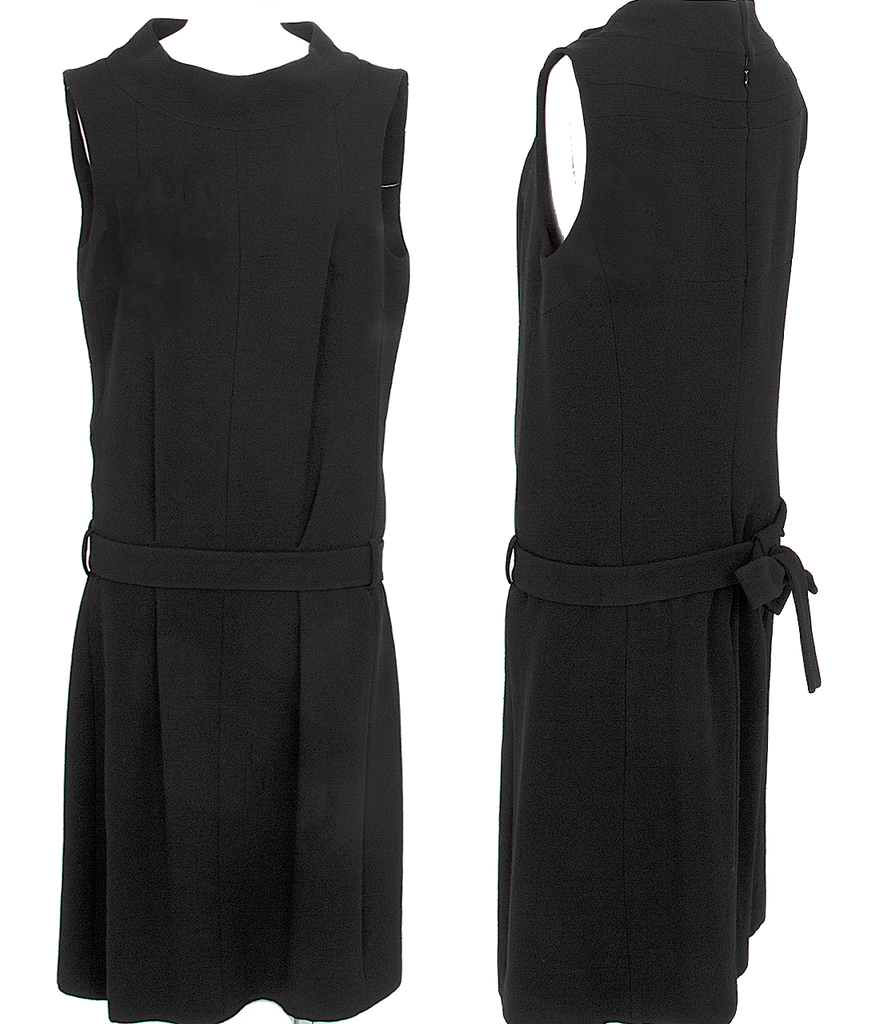 Balenciaga Paris. 10 Corso Como. Black Tuck Design Sleeveless Dress