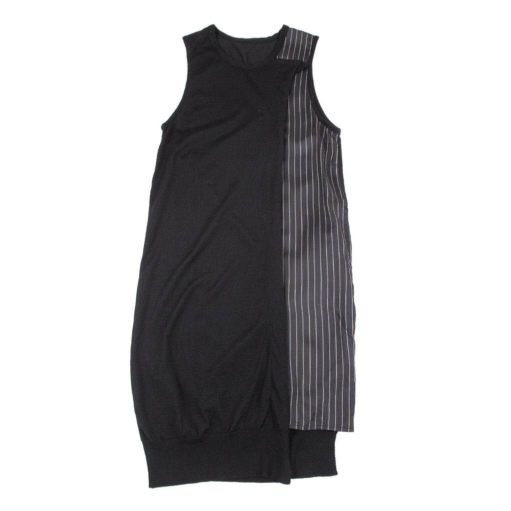 YOHJI YAMAMOTO JAPAN. Y's  RISMAT by Y's. Striped Switching Black Dress