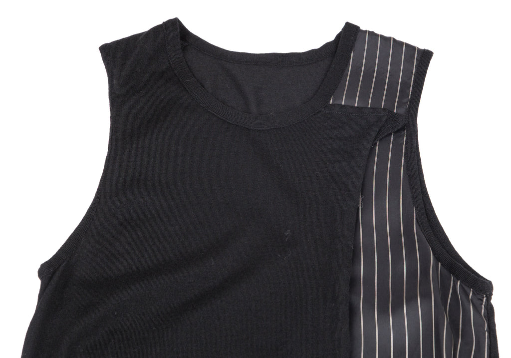 YOHJI YAMAMOTO JAPAN. Y's  RISMAT by Y's. Striped Switching Black Dress