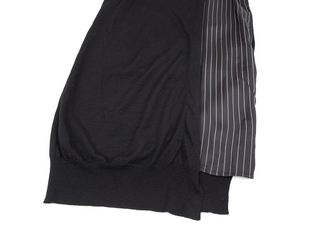 YOHJI YAMAMOTO JAPAN. Y's  RISMAT by Y's. Striped Switching Black Dress