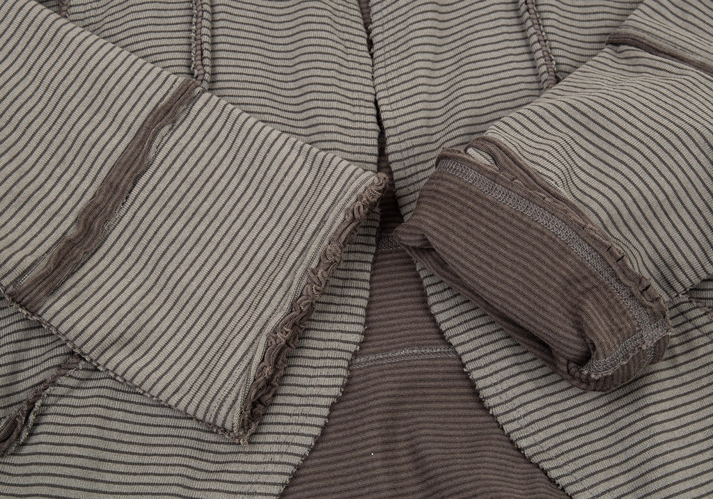 JURGEN LEHL Khaki-green, Charcoal Stripe Switched Design Cotton Jacket