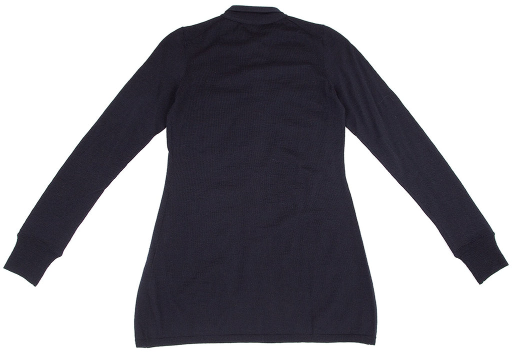 45RPM JAPAN. Navy Wool Long Sleeve Knit Shirt