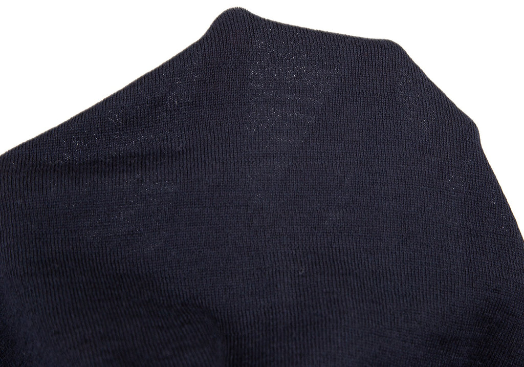 45RPM JAPAN. Navy Wool Long Sleeve Knit Shirt