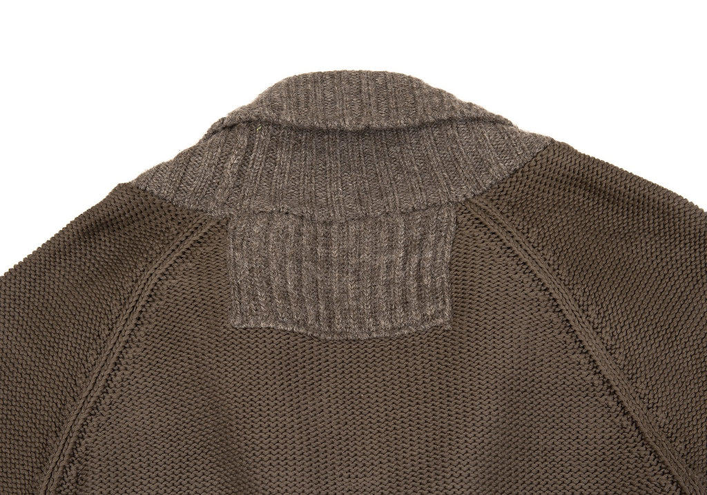 KAPITAL JAPAN. Mocha Switching Wool Knit Jacket