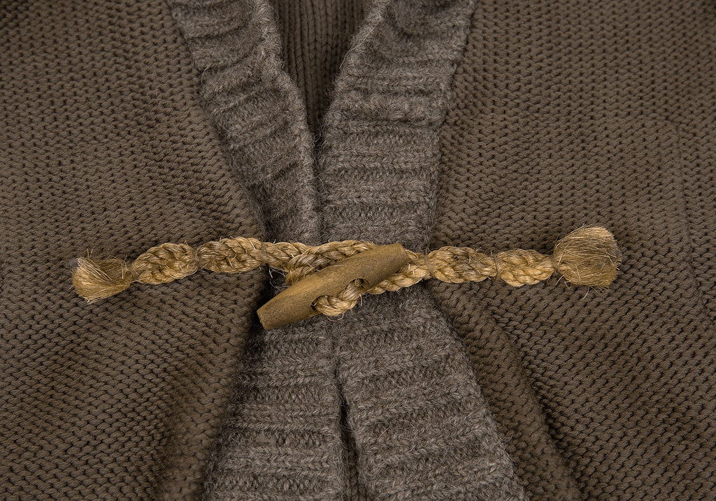 KAPITAL JAPAN. Mocha Switching Wool Knit Jacket