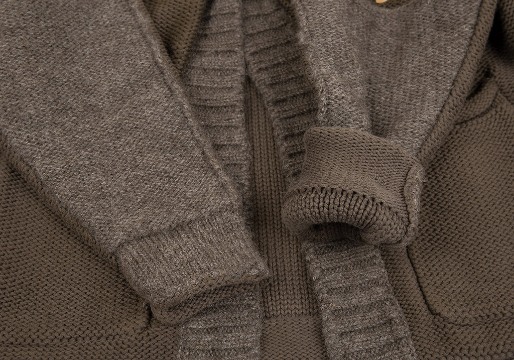 KAPITAL JAPAN. Mocha Switching Wool Knit Jacket