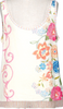 ISSEY MIYAKE Japan. HaaT. Ivory, Multi-Color Floral Printed Sleeveless Shirt