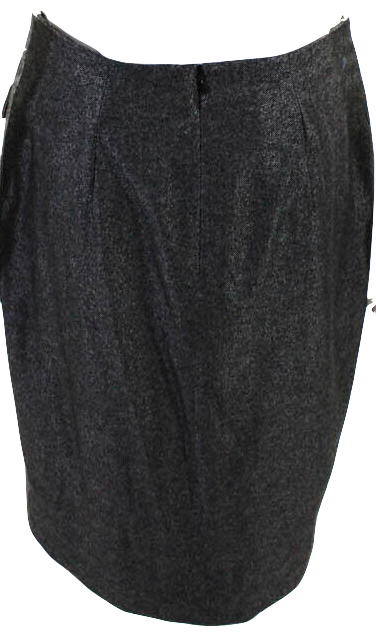 Jil Sander Gray Wool Back Zip Knee Length Pencil Skirt