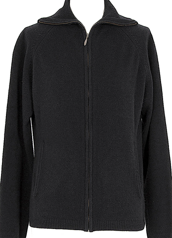 Ivan Grundahl Copenhagen. Black Overlap Cotton Blend V-Neck Sweater