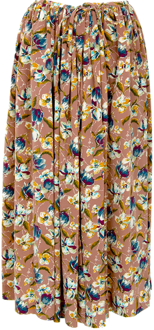 Jean Paul Gaultier Paris. "Fuzzi Line" Fuzzi Gray Silk Floral Tie Hem Top