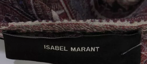 Isabel Marant Paris. Red Paisley Print V-Neck Short Sleeve Shift Dress