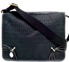 Fendi Italy. Black Canvas/Leather Crossbody Bag / Shoulder Bag