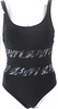 Gottex NEW. NWT. Black Metallic Abstract Print V-Back One Piece Swimsuit Size 6