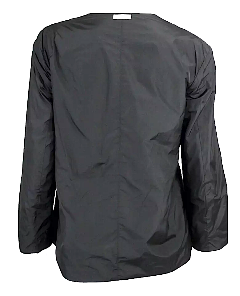 JIL SANDER Dark Raisin Brown Leather & Black Poly Techno Reversible Jacket