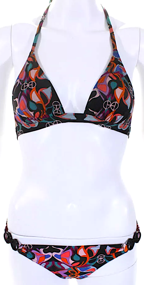 HERMES PARIS. NEW. NWOT. BLACK MULTI ABSTRACT PRINT TRIANGLE