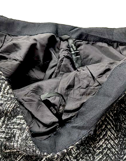 Issey Miyake Japan. INED. Vintage Black/Gray Wool Mini Skirt