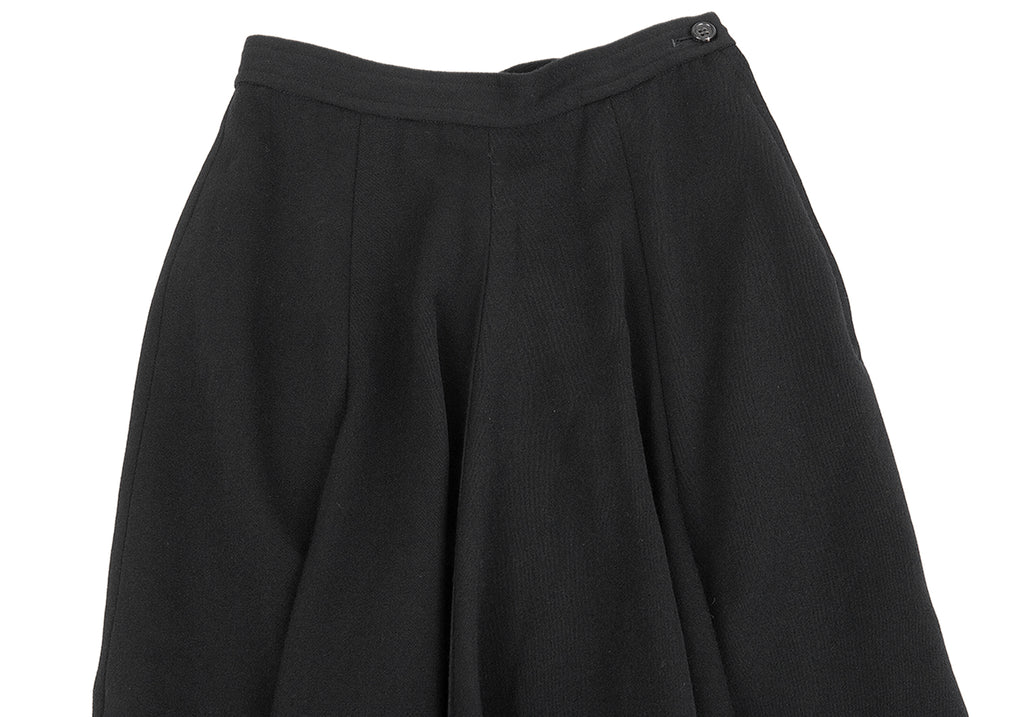 Comme des Garcons Japan. Black Wool Pleated Mermaid Skirt