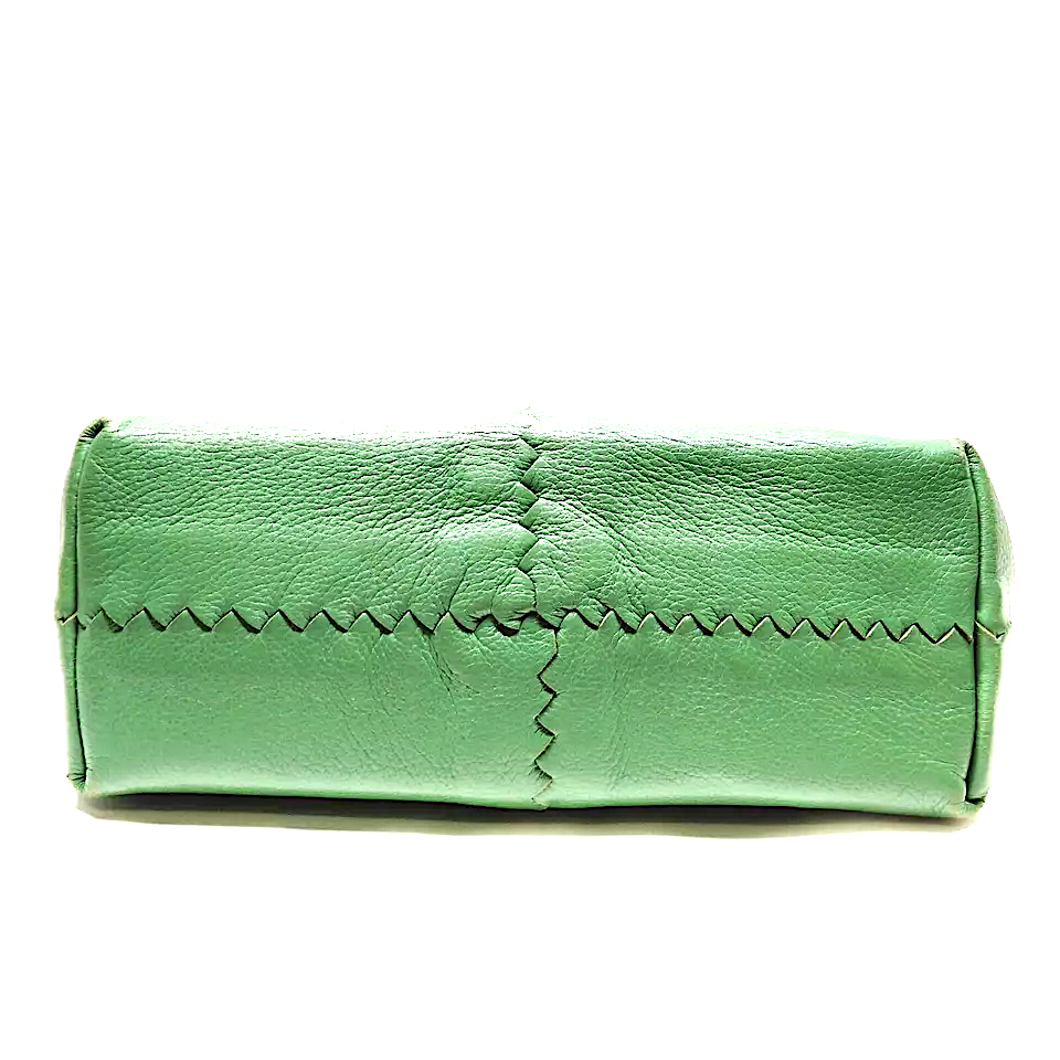 Bottega Veneta Italy. Vintage Green Leather Shoulder Bag / Hand Bag