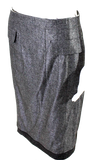 Jil Sander Gray Wool Back Zip Knee Length Pencil Skirt