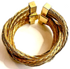 Vintage Couture 1980s Signed Premier Etage. Claude Montana Goldplated Braided Cuff/Bracelet