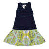 LIMI feu JAPAN. NEW W/TAGS Navy Velour Kaleidoscope Print Switching Dress