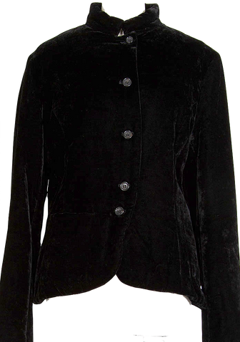 Comme des Garçons Japan. Black Ruffle Accents Wool Blazer