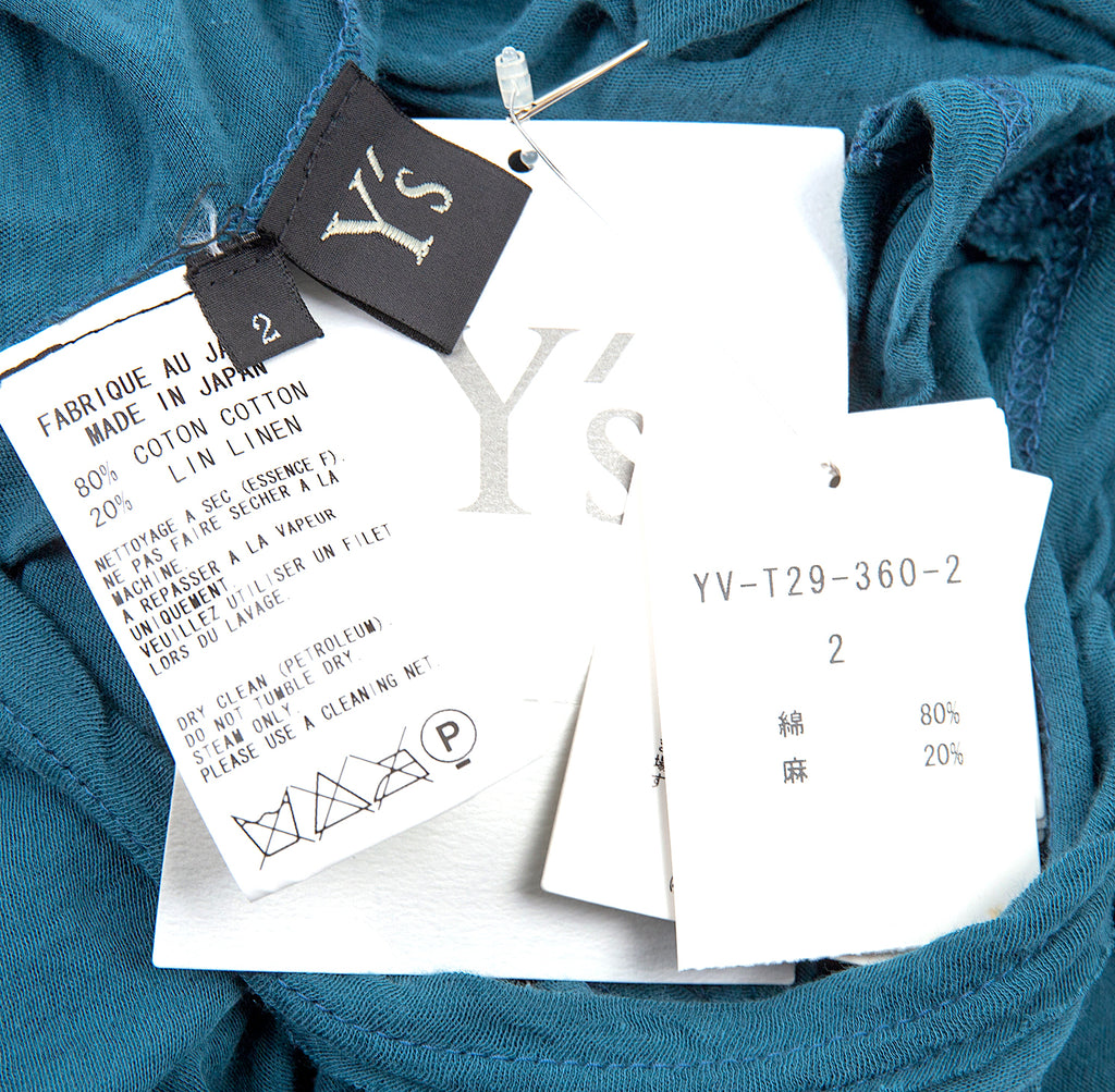 Yohji Yamamoto Japan. Y's Blue Cotton Linen Sleeveless Shirt