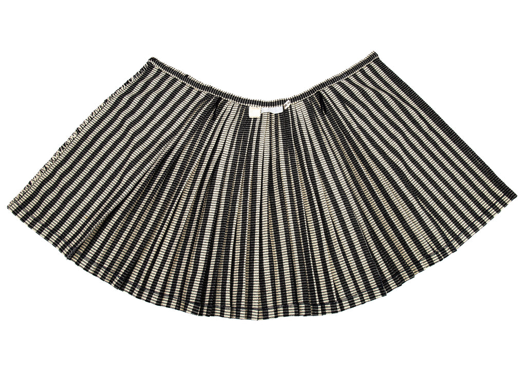 COMME des GARCONS Japan. Ivory, Black Stripe Wrap Wool Skirt