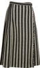 COMME des GARCONS Japan. Ivory, Black Stripe Wrap Wool Skirt