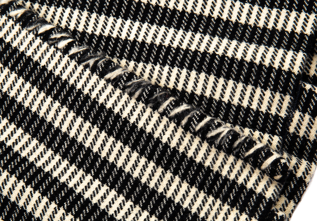 COMME des GARCONS Japan. Ivory, Black Stripe Wrap Wool Skirt