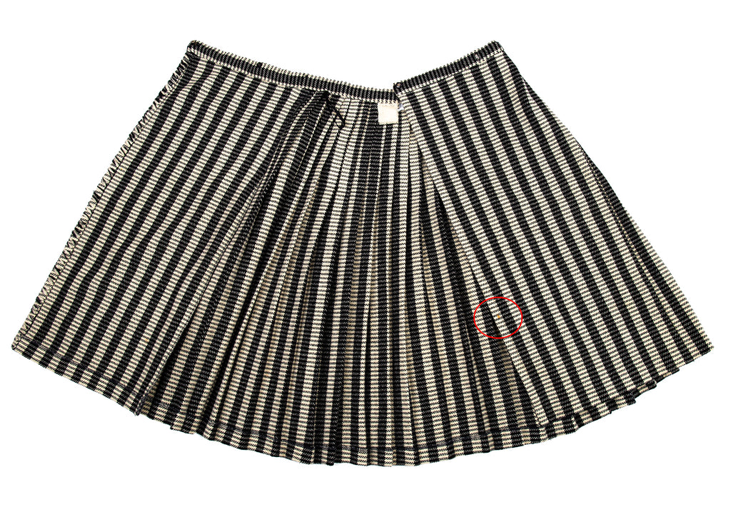 COMME des GARCONS Japan. Ivory, Black Stripe Wrap Wool Skirt