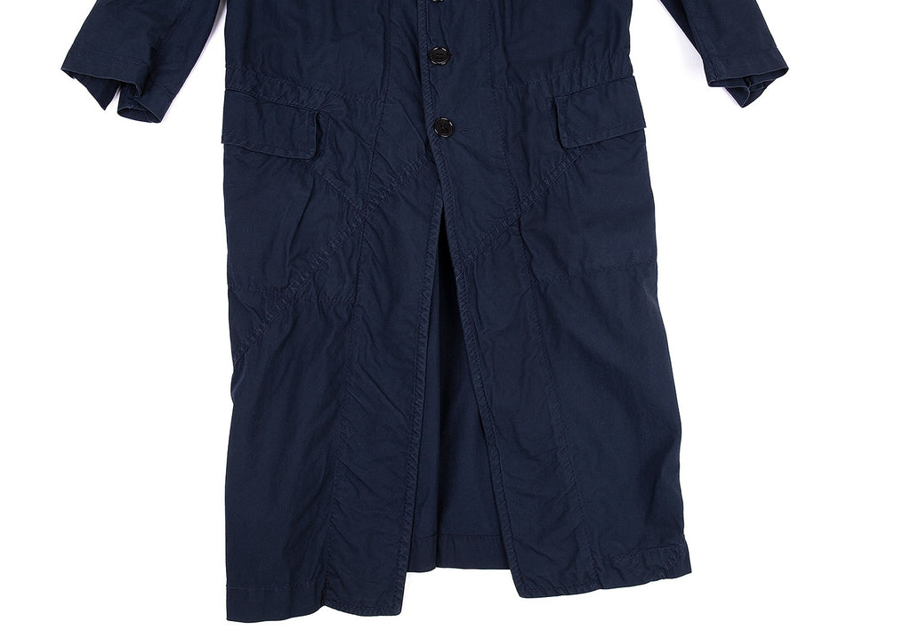 COMME des GARCONS COMME des GARCONS JAPAN. Navy Switching Cotton Coat