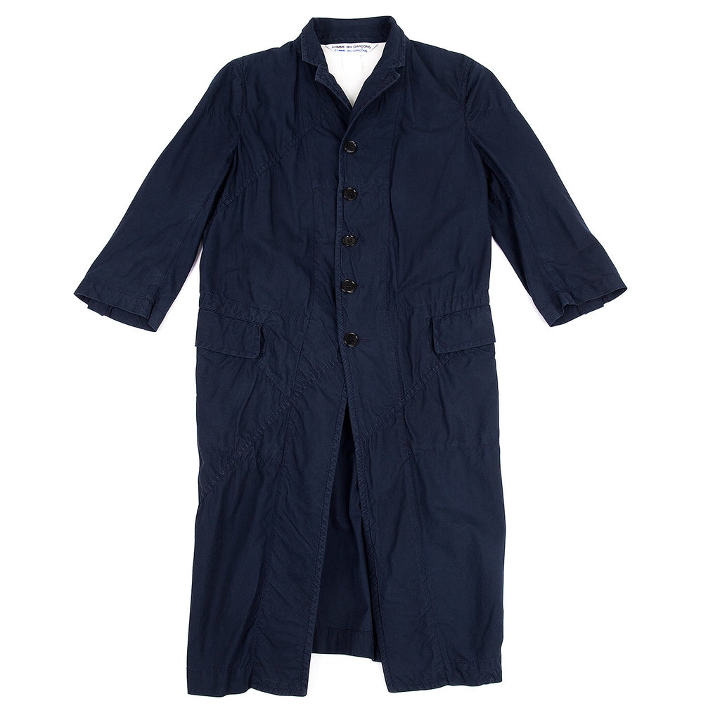 COMME des GARCONS COMME des GARCONS JAPAN. Navy Switching Cotton Coat