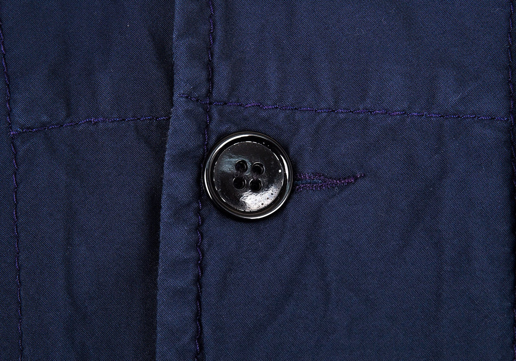 COMME des GARCONS COMME des GARCONS JAPAN. Navy Switching Cotton Coat