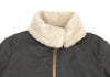 YOHJI YAMAMOTO JAPAN. Y's Faux Fur Khaki-Green, Ivory Switched Design Zip Front Blouson Jacket