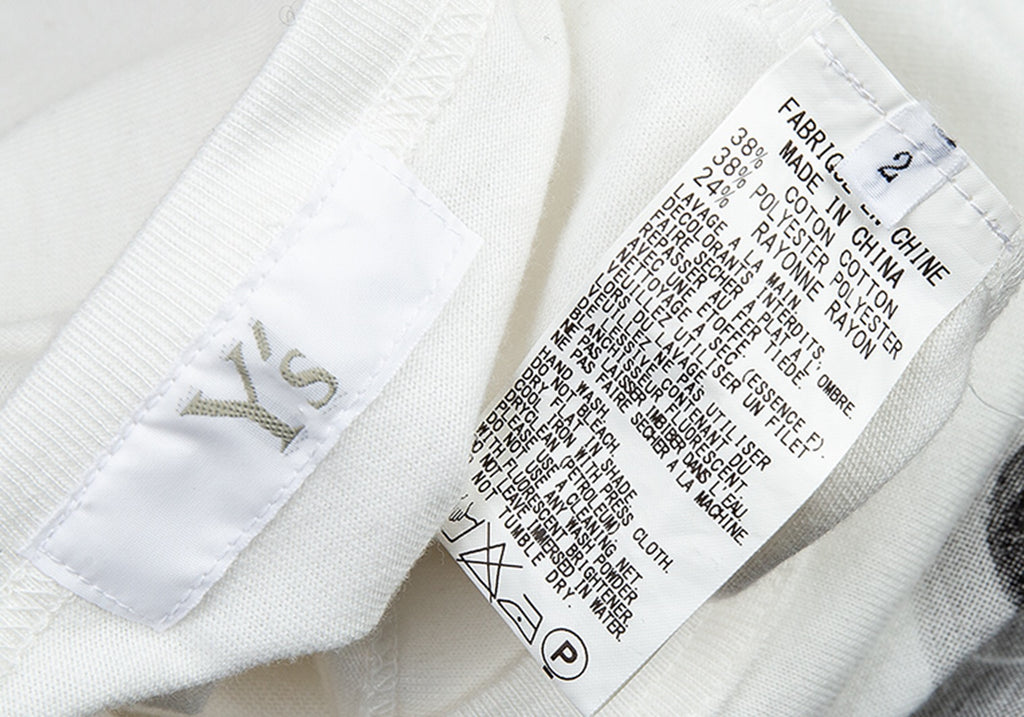 YOHJI YAMAMOTO JAPAN. Y's Printed White T Shirt