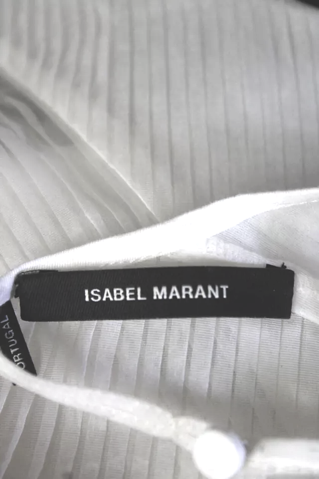 Isabel Marant Paris. White Lace Up Ruffled Bottom Tank Top