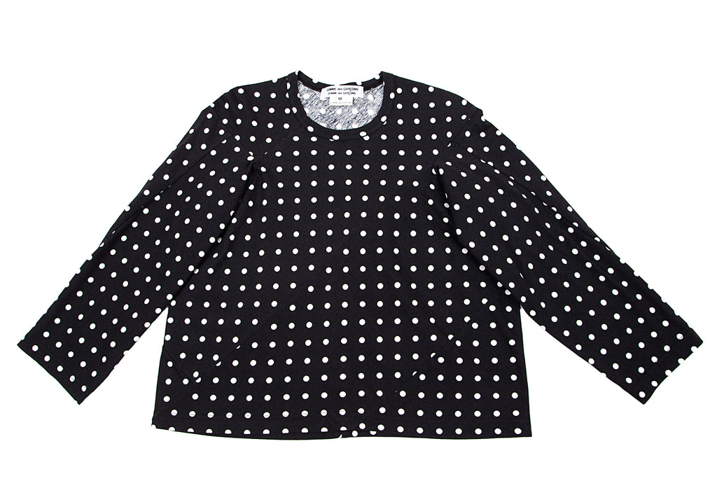 COMME des GARCONS Japan. Black Dot Printed Biased Switching Shirt
