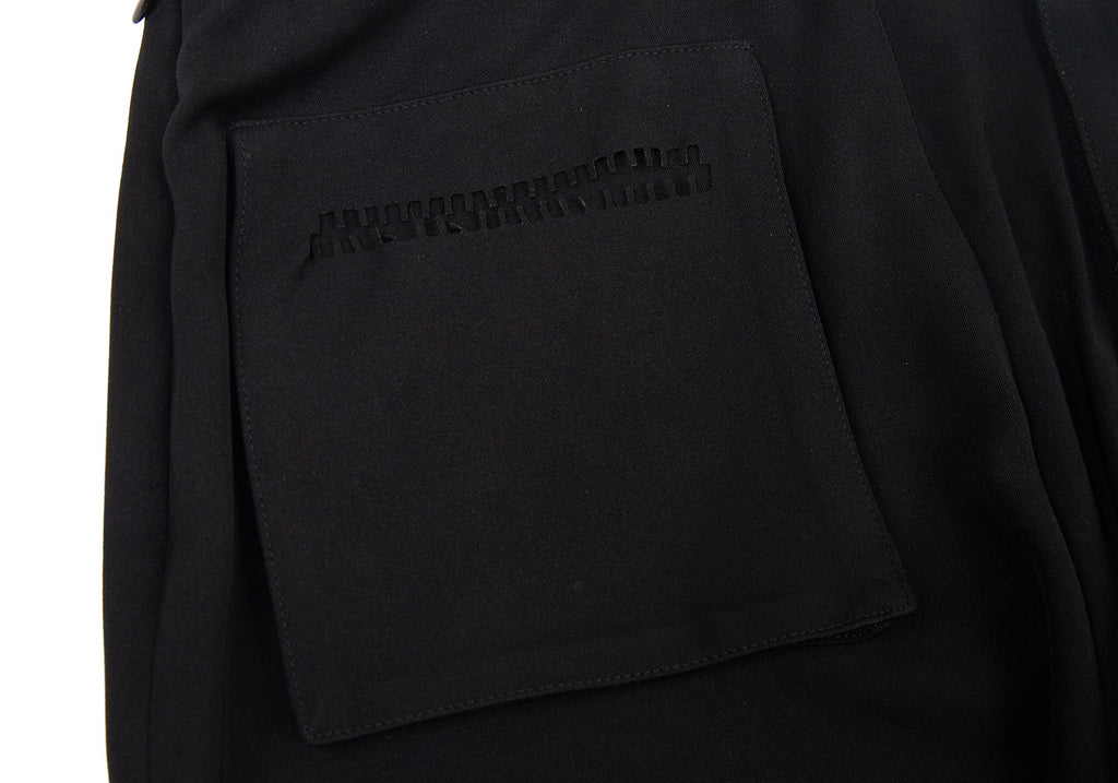 Jean-Paul GAULTIER PARIS. FEMME Cut Pocket Design Black Wide Pants
