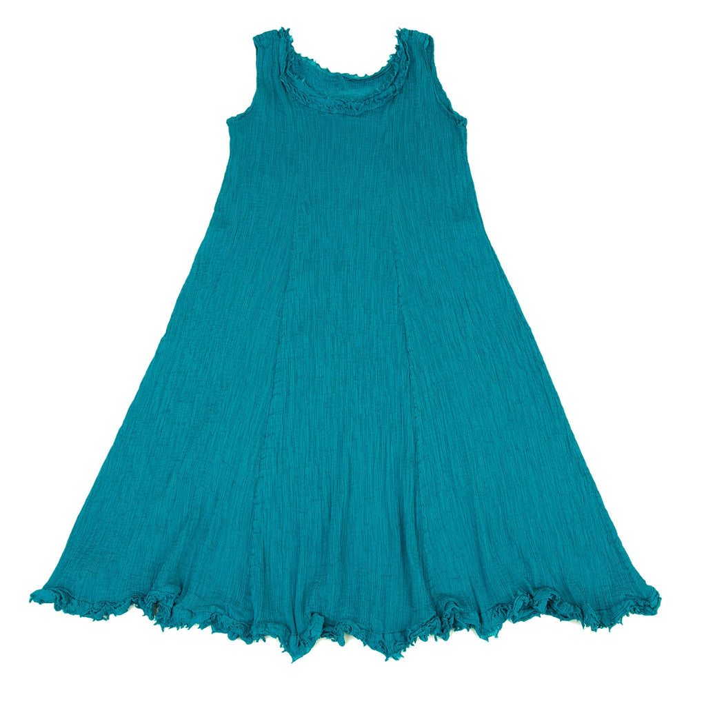 ISSEY MIYAKE JAPAN. "me" Turquoise Color Pleats Design Sleeveless Dress