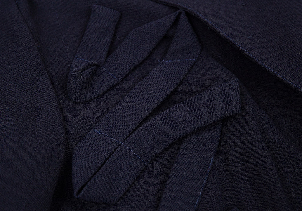 YOHJI YAMAMOTO JAPAN. Double Breasted Y's Navy Wool Taping Jacket