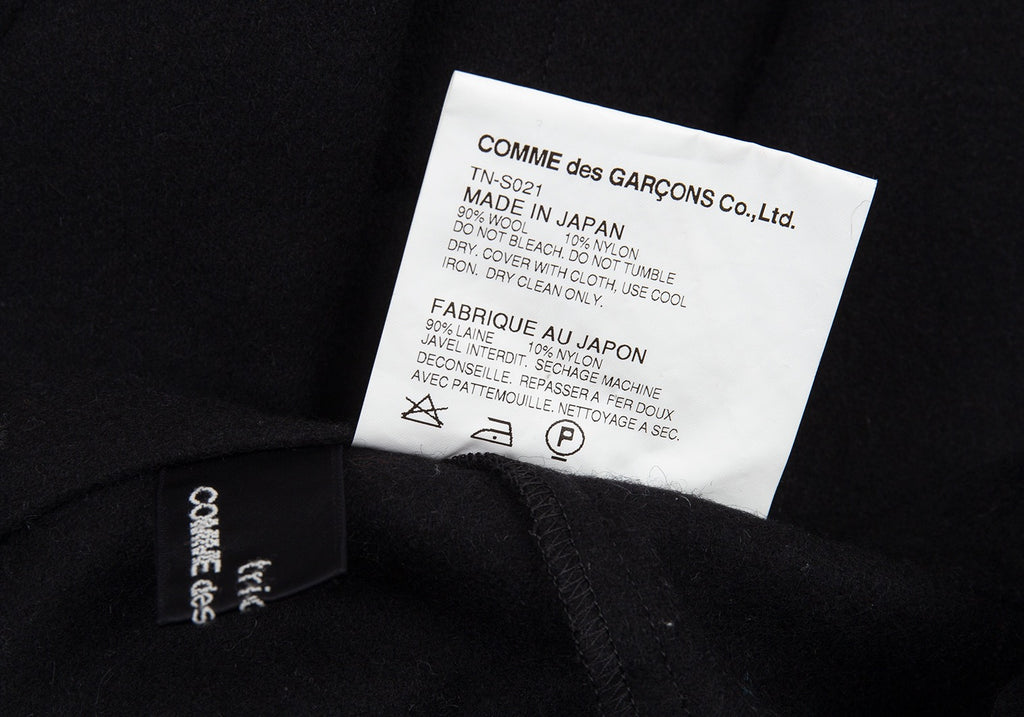 COMME des GARCONS JAPAN. TRICOT. Black Wool Nylon Skirt