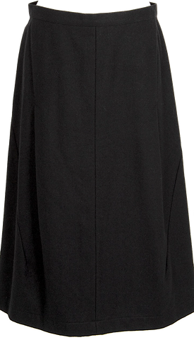 Yohji Yamamoto Japan. FEMME. Black Wool Cut Out Hollow Slit Design Skirt